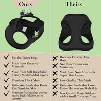 EcoBark XXS Dog Harness, Soft Step in Teacup Puppy Mesh Vest - XL- 20 to 26 lbs - Chest Up to 20 in (Pack of 1) / Black - image 2
