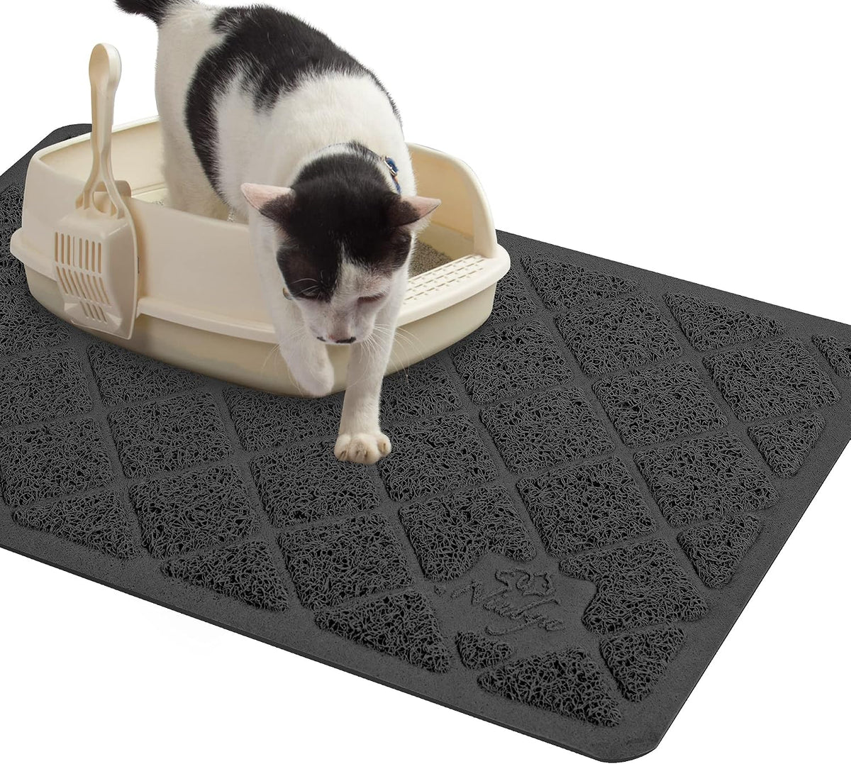Niubya Premium Cat Litter Mat - Black / 1 Count (Pack of 1) / 23" x 14"