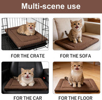 Dog Bed Crate Mat, Soft Durable Washable Anti-Slip Kennel Pad for Dogs & Cats, Reversible) - XS(18"*14"*1.5") / Dark Brown-1pc - image 3