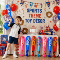 WILLBOND 18 pack 17 inch inflatable baseball bats in red, pink, blue and light blue with pump - view 14