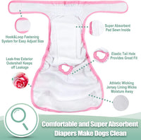 wegreeco Washable Reusable Premium Female Dog Diapers - Large / Floral - image 4