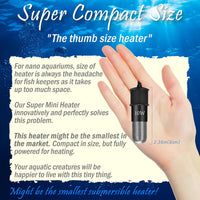 10W 5V/2A USB Super Mini Betta Heater LED Digital for up to 1 Gal - For Aquariums ≤ 2 Gal - image 2