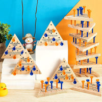 Zhanmai 3 Sets Wooden Triangle Peg Travel Game - Blue & Orange Peg / 50 - image 3