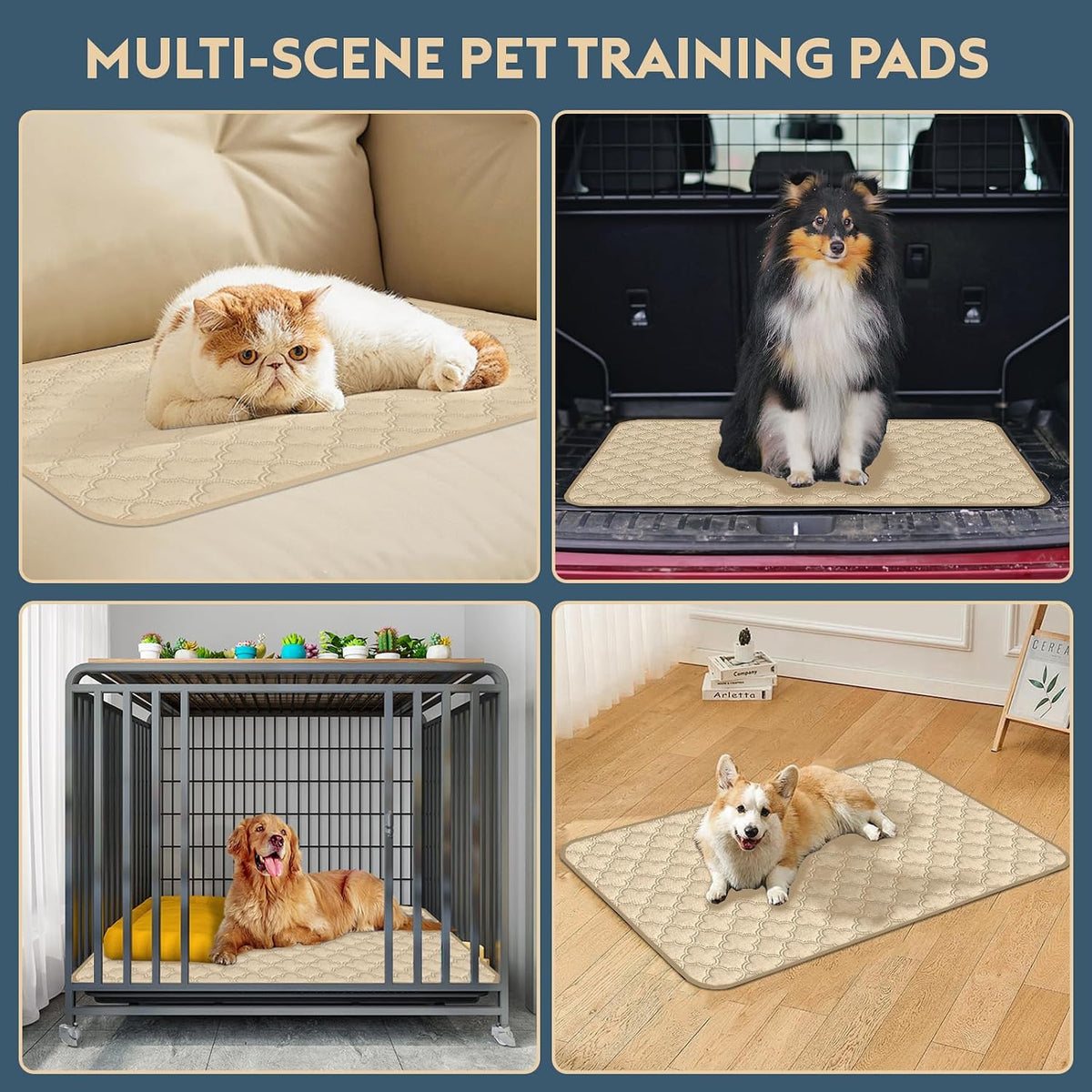 FunFurry Washable Pee Pads for Dogs - Cream / 31" X 36" - 2 Pack - image 4