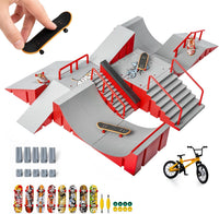 RNGODO 14-in-1 fingerboard skatepark set with ramps, rails, 8 finger skateboards and finger bike - view 4