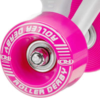 Roller Derby Firestar Youth Skates for Girls, Boys, Beginners - White/Pink / 1 - image 3