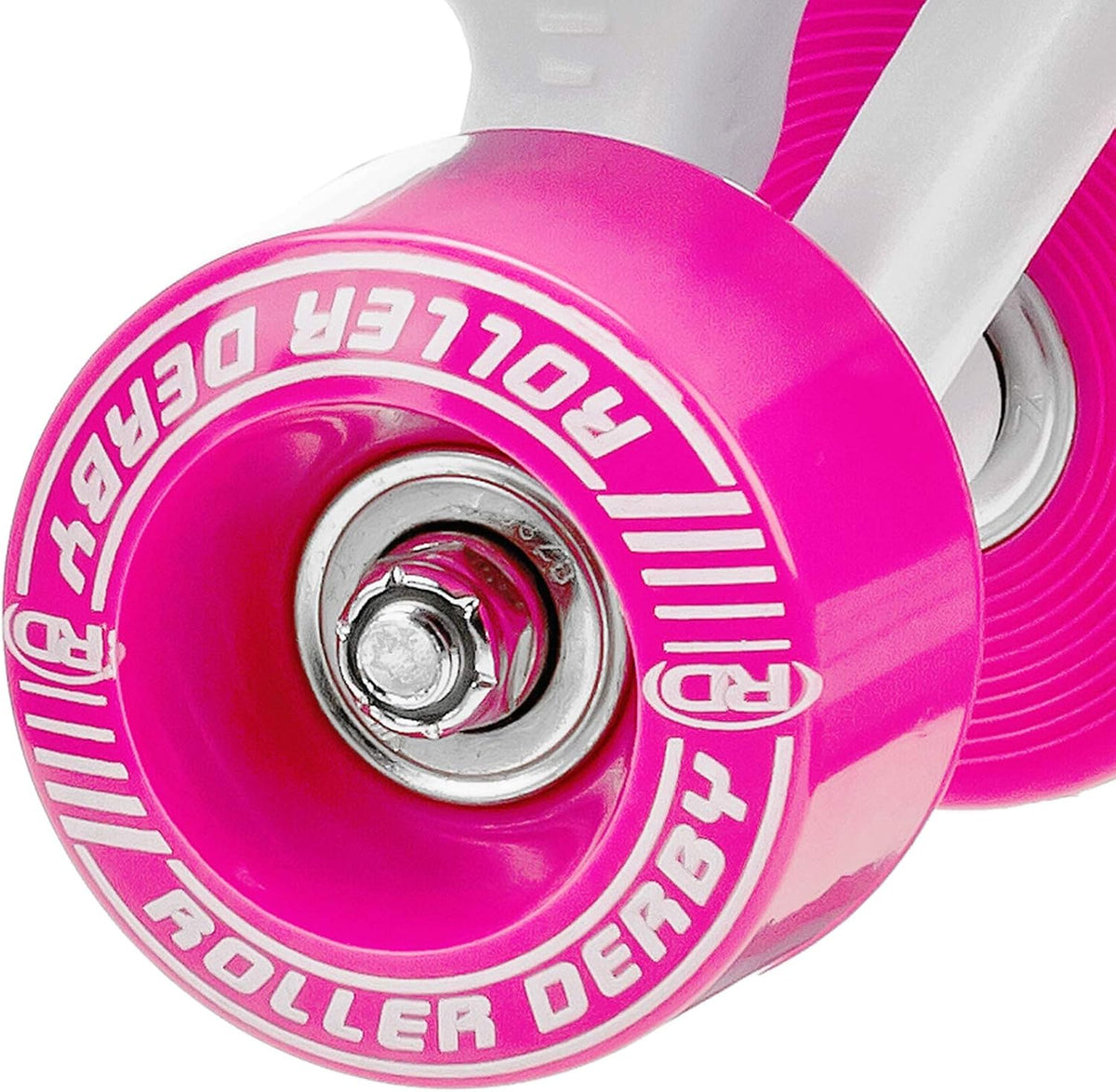 Roller Derby Firestar Youth Skates for Girls, Boys, Beginners - White/Pink / 1 - image 3