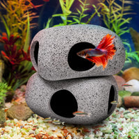 6 Pack Aquarium Decoration Rock Caves, Betta Fish Tank Hideaway - image 2