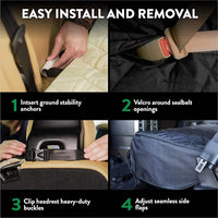Plush Paws Products Velvet Rear Car Seat Protector w/Hammock | Washable & Waterproof Back Seat Dog Cover for Car, Truck, & SUV | Nonslip, Tear Resistant Pet Seat Cover | X-Large Desert Sand