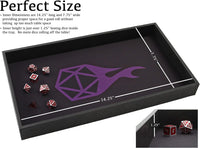 Forged Dice Co. Dice Tray 14" - Black Tray W/ Purple/Black D20 Icon Mat - image 3