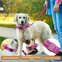 Tactical Dog Collar - Dog Collar with Control Handle for Medium Large Dogs – Essentials for Dogs - Pink / L - image 4