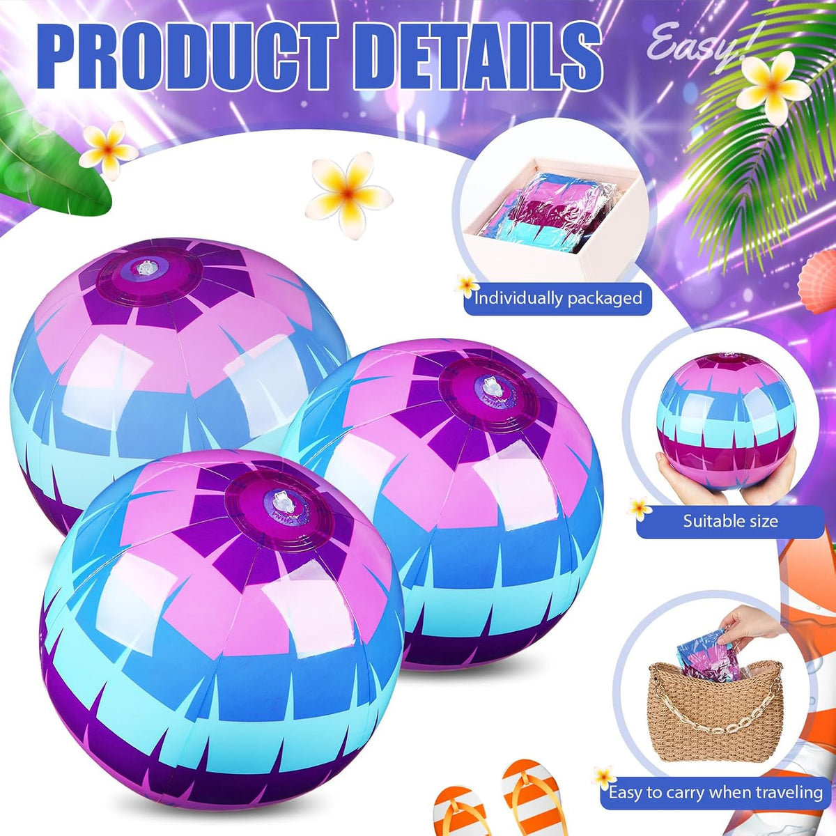 Hollowfly 12 Pack Checkered Flag Beach Balls Kids 7.87" - 11.8" / Video Game / 2 - image 3