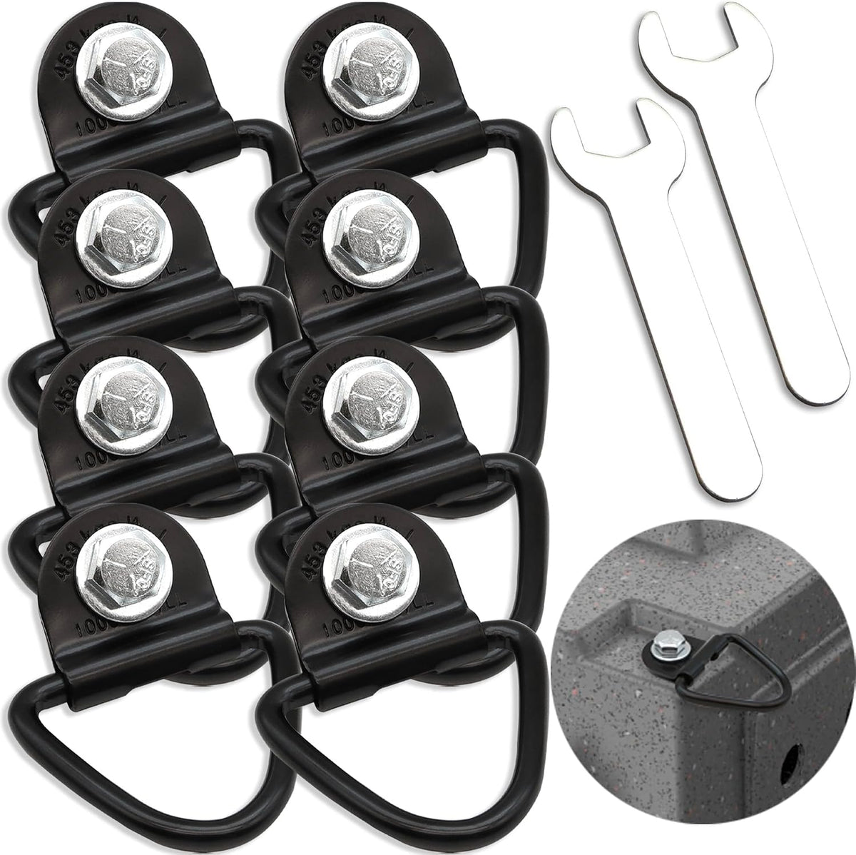 4 Pack Tie Down Kit, with Wrench, Easy Installation - 8 Pack