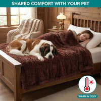 PetAmi Fluffy Sherpa Waterproof Dog Blanket for Small Pet Cat - Brown / Large (40x60) - image 2