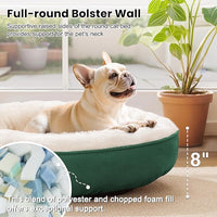 Love's cabin Round Donut Cat and Dog Cushion Bed, 30in Pet Bed for Medium or Large Dogs, Anti-Slip & Water-Resistant Bottom, Soft Durable Fabric Pet beds, Washable Calming Cat & Dog Bed Green