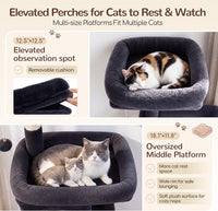 Globlazer Extra Tall Cat Tree Tower for Indoor Cats, F76 - Dark Grey / 54 inch - image 2