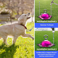 Dog Tie Out Cable and Stake for Camping, 360°Swivel Dog Run - Dog Stake Violet/20ft Cable/200lbs - image 3