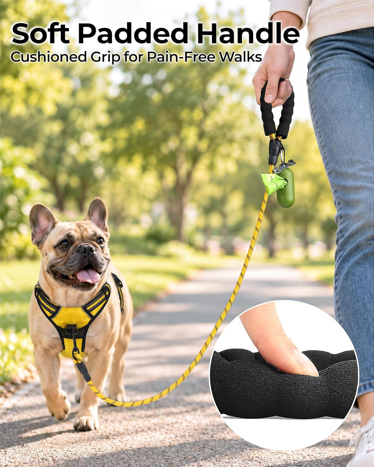 Taglory Rope Dog Leash for Medium Large Dogs - 3/8" x 6 FT (0~20 lbs.) / Yellow - image 2