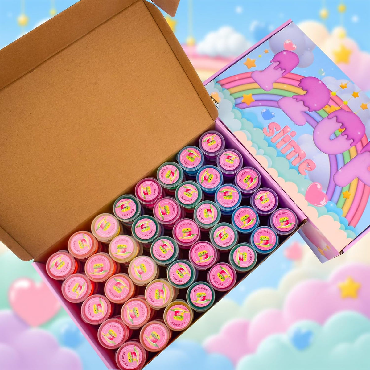 Rowecvce slime party favors kit, 120 individually packed mini clear slimes - view 3