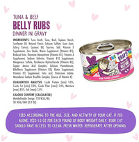 Weruva B.F.F. OMG - Best Feline Friend Oh My Gravy!, Tuna & Beef Belly Rubs with Tuna & Beef, 2.8oz Can (Pack of 12)