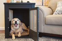 New Age Pet ECOFLEX Dog Crate End Table - Furniture-Style Pet Crate for Crate Trained Dogs - Stainless Steel Tubing & a Latched Closure - 10 Year Manufacturer's Warranty.