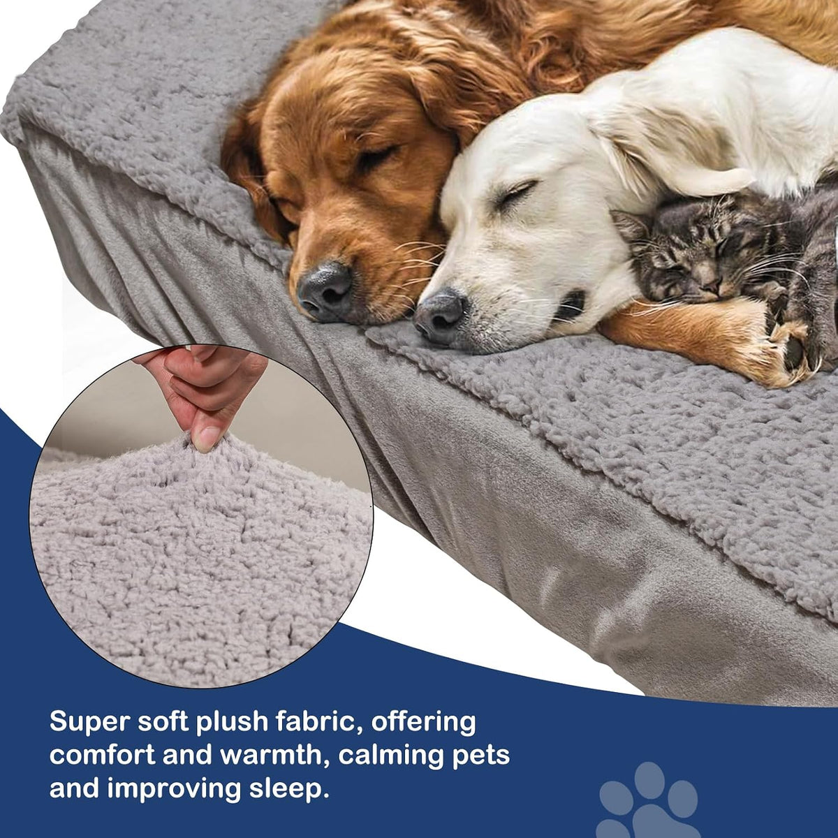 Sunsleek Dog Bed Covers Replacement Washable - Grey / 35.0"L x 23.0"W x 6.5"Th - image 2