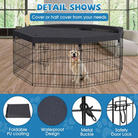 Puppy Pet Playpen 8 Panel 24 Inch Indoor Outdoor Metal Portable - 24"H x 24"W, 8 Panels with Octagonal Top Cover - image 4