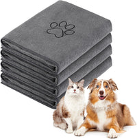 Chumia 4 Pcs Dog Towels for Drying - 30 x 50 Inch / Gray