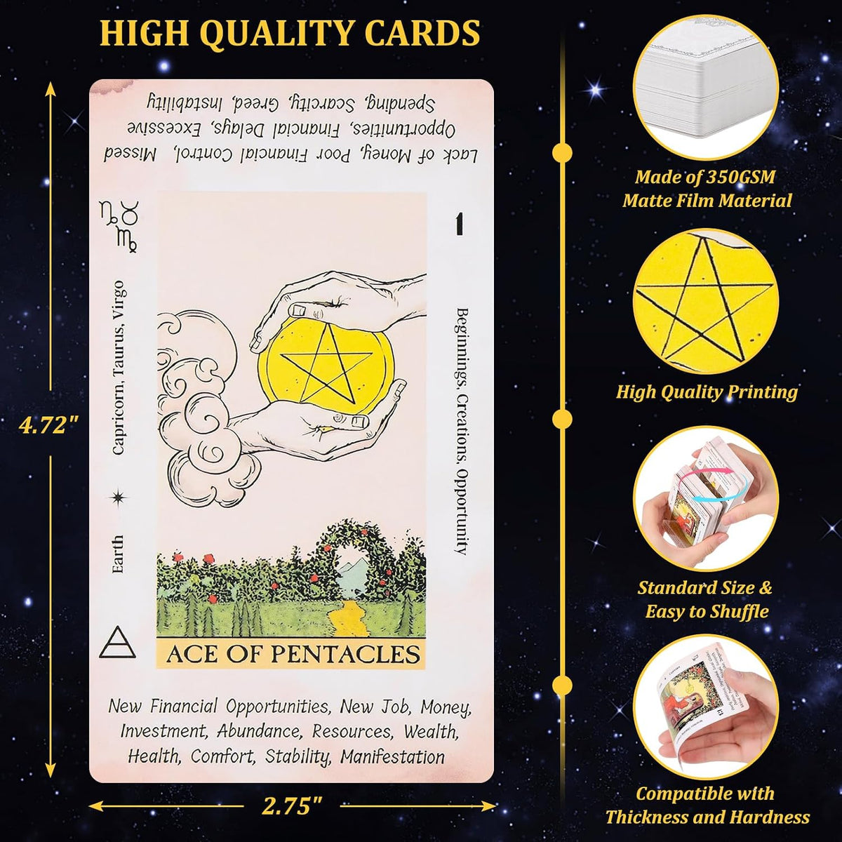 Fofeadm Tarot Cards with Guide Book & Linen Carry Bag - White Tarot Cards - image 2