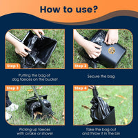 Pooper Scooper for Large Dogs Heavy Duty Swivel Bin & Rake with 20 - image 4