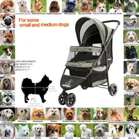ROODO 3 Wheel Dog Pet Cat Stroller Best Lightweight Foldable Compact - Cationic ash - image 4