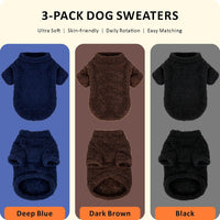 Dog Sweater, Dog Clothes for Medium Dogs Male or Boy - Dark Brown+Deep Blue+Black / Large - image 2