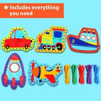 KRAFUN Princess, Unicorn & Mermaid Lacing Cards Age 3+ - Transport - Standard - image 2
