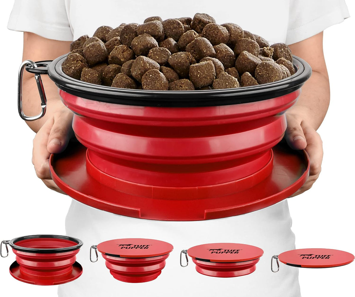 Tuff Pupper SuperBigSlurp Collapsible Dog Bowls - Crimson Red / XX-Large (100oz) - 1 Bowl