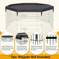 PEEKABOO Foldable Rustproof Dog Playpen with Door, 8 Panels 24"H – Essentials for Dogs - Only Octagonal Top Cover - image 4