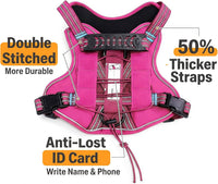 Dog Harness and Leash Set for Large Dogs - Rose Red / XL - image 4