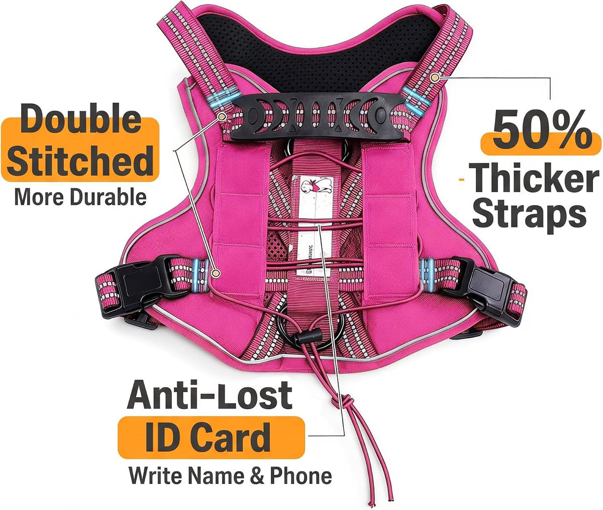 Dog Harness and Leash Set for Large Dogs - Rose Red / XL - image 4