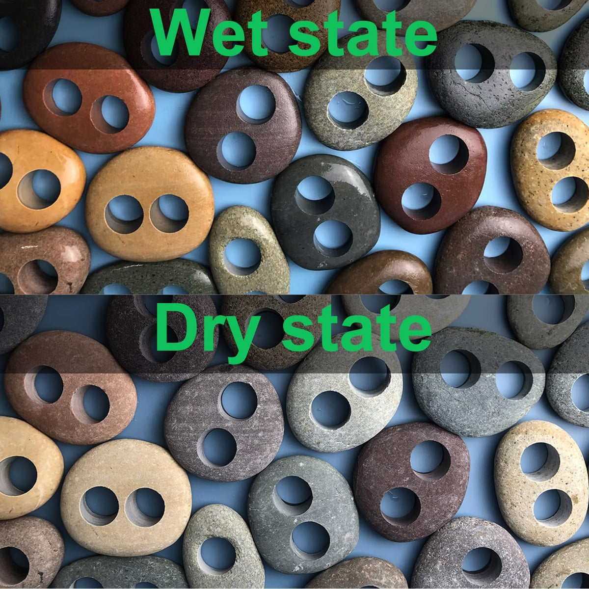 Natural River Stone Plant Weights for Aquarium - Small 0.8″ 2holes 6pcs - image 4