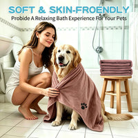 2 Pack Microfiber Dog Towels for Drying Dogs - Brown / 6-Pack - image 2