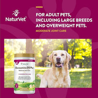 NaturVet Glucosamine DS Plus Level 2 Moderate Care Joint Support Supplement for Dogs and Cats, Chewable Tablets Time Release, Made in The USA, 240 Count