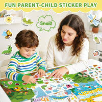 6 Sets Reusable Sticker Book for Toddlers 3-6 - Supermarket+Picnic+Kitchen - image 3