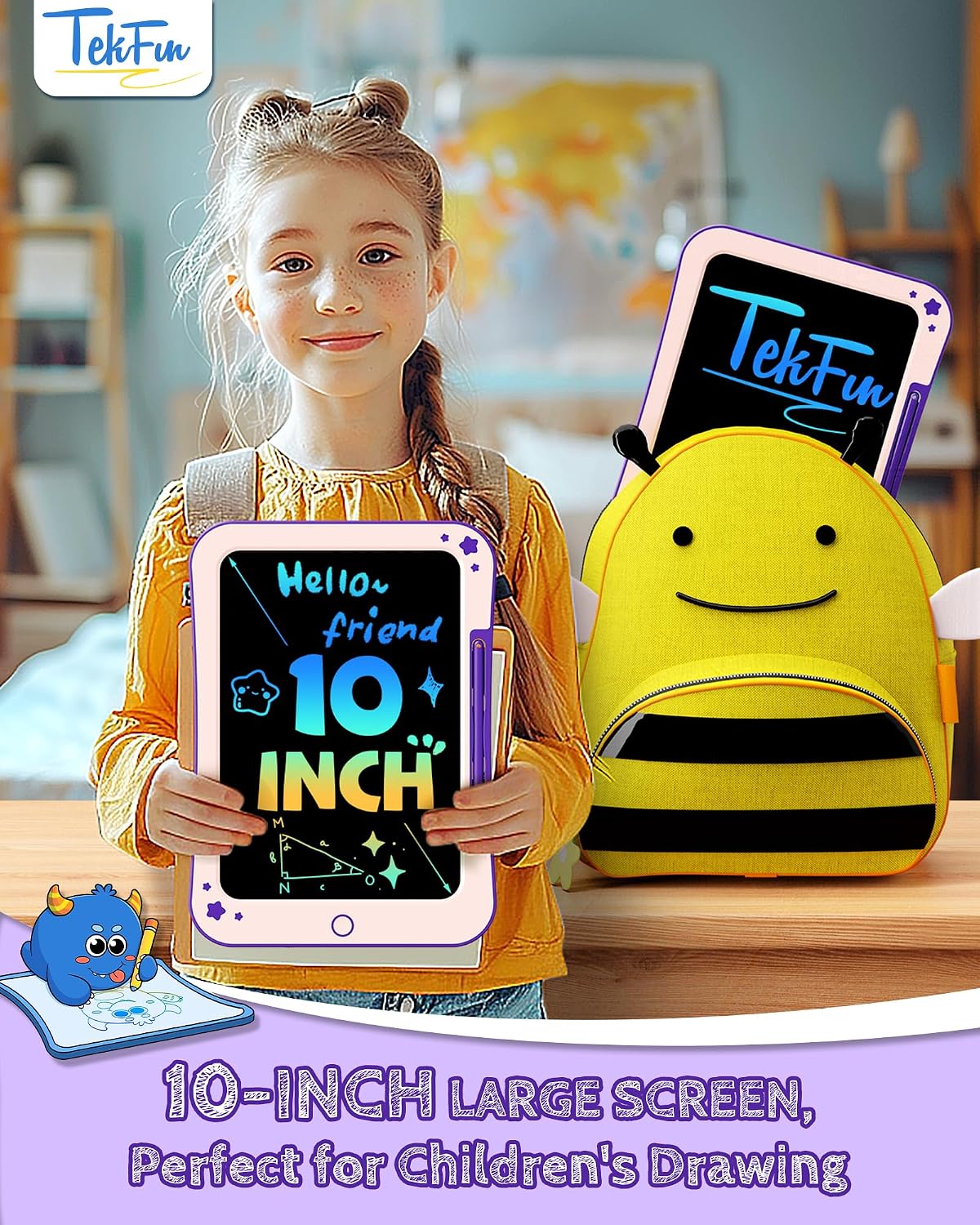 TEKFUN 2 Pack LCD Writing Tablet with Stylus - Purple / 10 inches - image 2