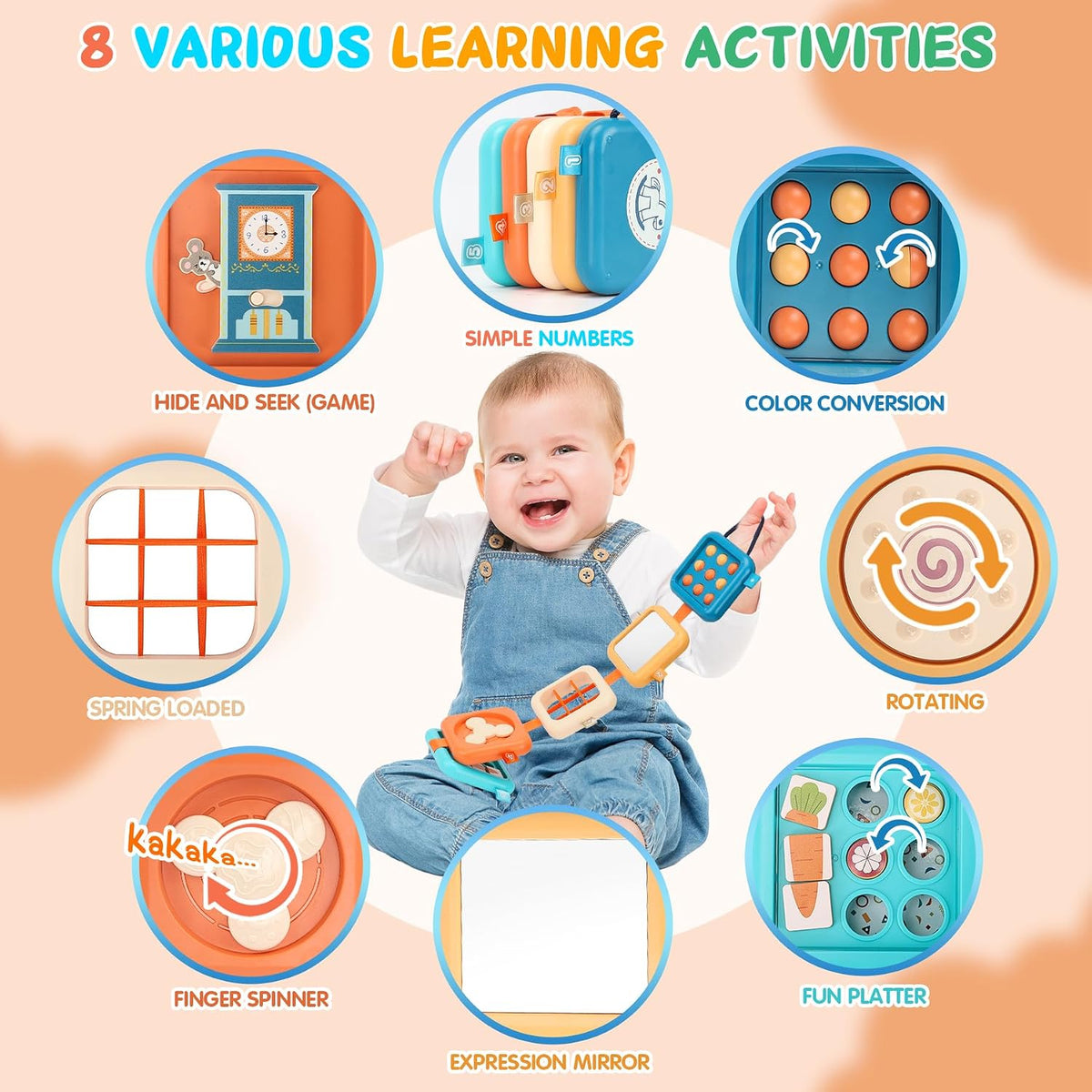 Busy Board for 1 Year Old - Blue - image 3