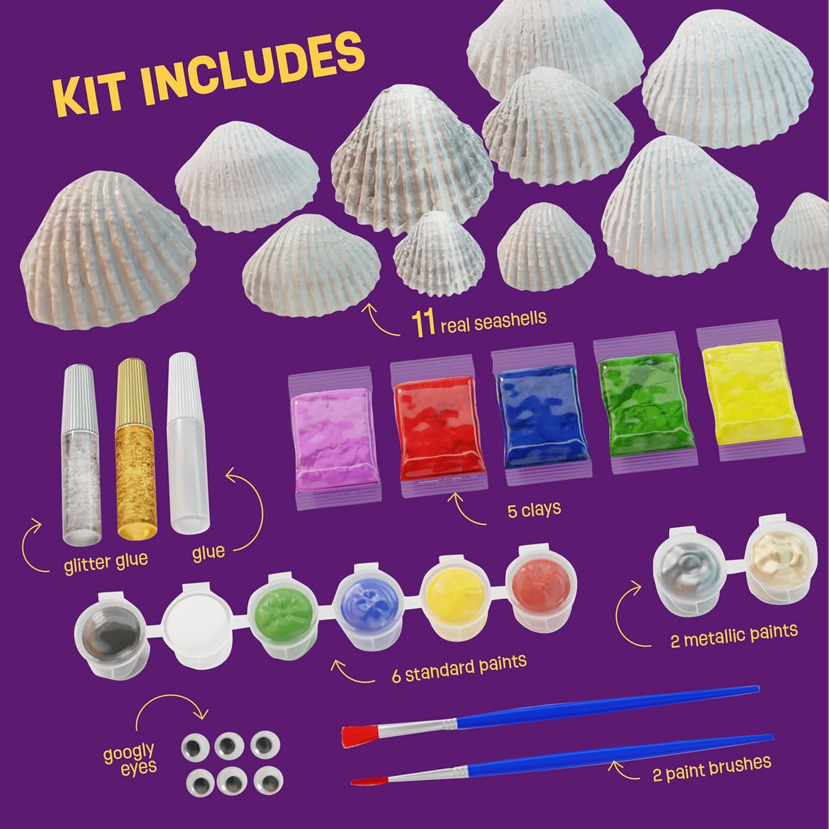 Shell Painting Craft Kit for Kids, Craft Activities Kits - image 3