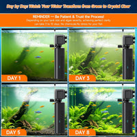 25W UV Aquarium Filter, 200 GPH Pump with Timer for 20-75 Gal Tanks – Essentials for Fish - image 3