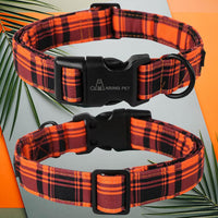 ARING PET Halloween Dog Collar-Cute Fall Dog Collar for Small Dogs - Large / Fall Black Orange Grid - image 3