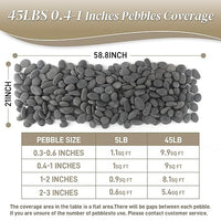 45 LB Mexican Beach Pebbles, 0.4-1 Inch Natural Unpolished Bulk Rocks, Decorative River Rocks for Landscaping Garden Paving Plant, Rocks for Walkways and Outdoor Decorative Stone, Grey