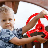 Haconba 10 inch blue plastic playground steering wheel with mounting hardware - view 21