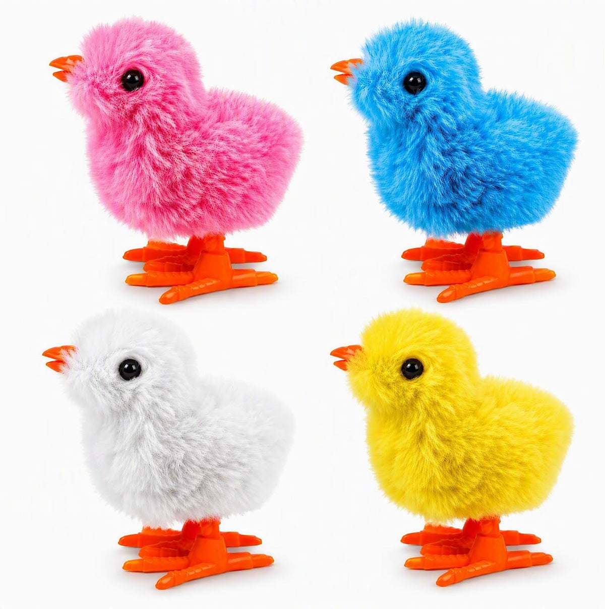 SAURAWAN plush wind-up chicken toys with fluffy bright feathers, 2-piece set - view 2