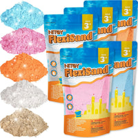 NiToy FlexiSand 11lbs Toy Sand 5 Colors Self-Sticking Non-Toxic - 5 Light Colors